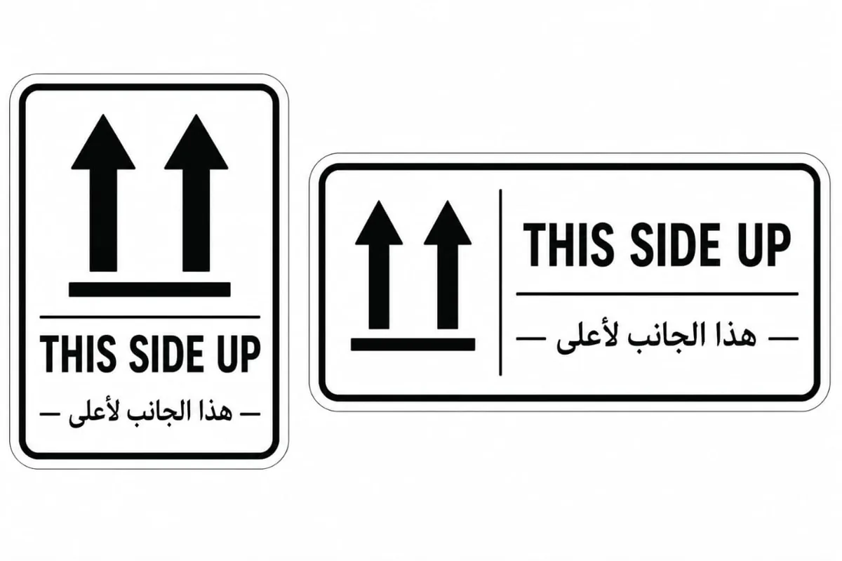 هذا الجانب للأعلى — Ce côté vers le haut